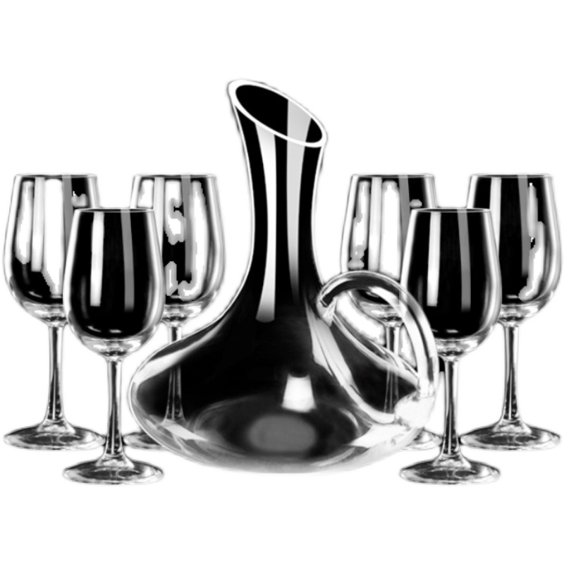 红酒杯套装家用醒酒器欧式水晶玻璃萄酒杯6只装醒酒器2个酒具家用