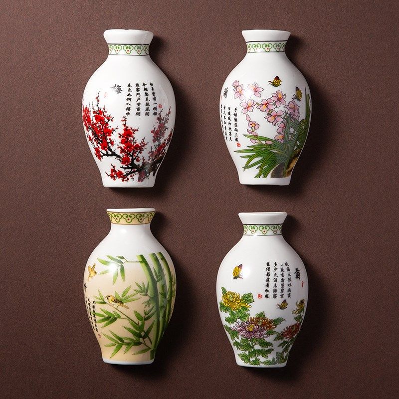 中国风真瓷青花瓷器迷你花瓶冰箱贴磁性贴创意家居装饰礼品送老外