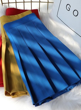 紫色百褶裙女春夏短款高腰a字显瘦百搭小个子短裙西装面料半身裙