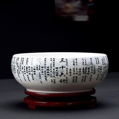 水仙花盆陶瓷水培铜钱草水养植物碗莲一叶莲圆形家用大号无孔花盆