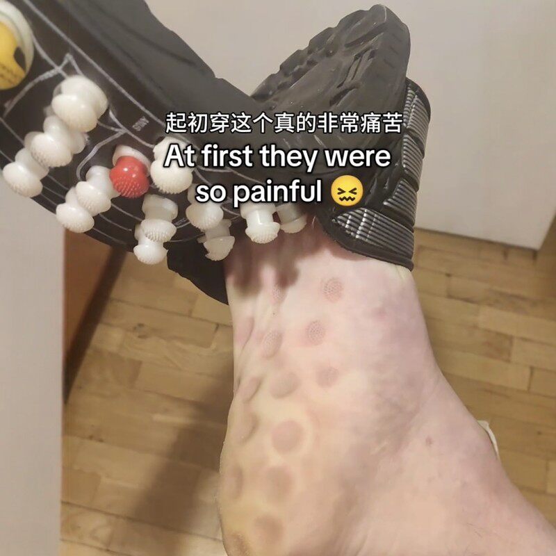 足底按摩拖鞋脚底指压鹅卵石穴位足疗鞋创意居家防滑室内夏天家用