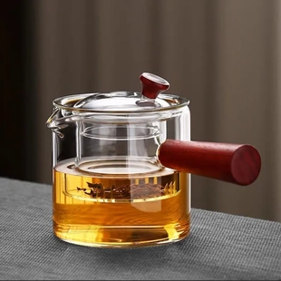 高硼硅玻璃侧把壶直觉壶加厚烟灰侧把壶加厚耐高温煮茶器家用泡茶