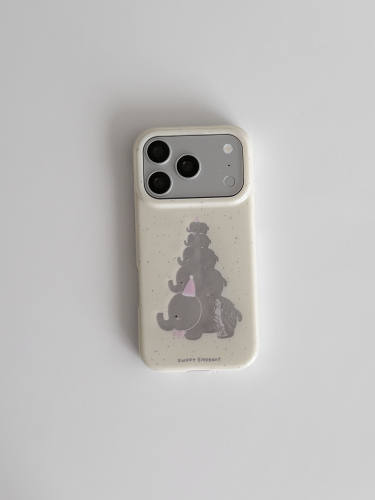 U2 适用软萌可爱治愈大象叠叠苹果17新款小众手机壳iPhone16pro Max小清新简约15防摔保护套