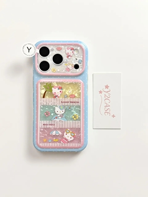 U2 卡通可爱贝壳纹夏日度假Kitty IMD双层手机壳适用iPhone17少女新款16个性简约15防摔保护套