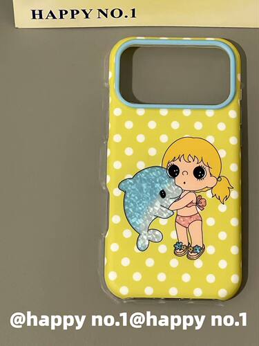 U2 古早波点闪钻海豚小玉适用苹果iPhone17新款小众手机壳双层16个性可爱防水15防摔保护套