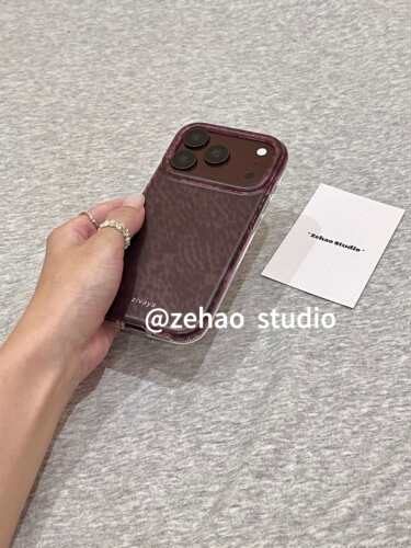 U2 古早透玫粉满屏豹纹适用苹果18pro双层iphone17磨砂16防摔手机壳