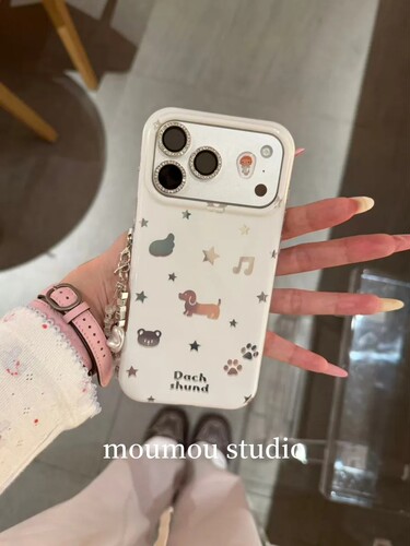 U2 可爱镜面狗狗猫咪音符适用于iPhone17promax新款小众手机壳苹果16pro小清新简约15防摔保护套