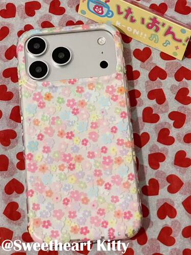 U2 ins古早粉色系彩色花朵适用iphone17promax苹果16手机壳15少女防摔保护套