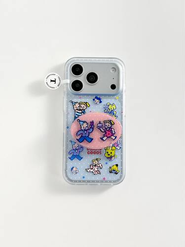 U2 透蓝色波点原田治适用苹果17promax新款小众磨砂iphone16支架个性15防摔手机壳保护套