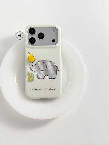 U2 可爱雪梨小象适用苹果17promax新款小众双层iphone16个性简约锡纸纹15防摔保护套手机硬壳