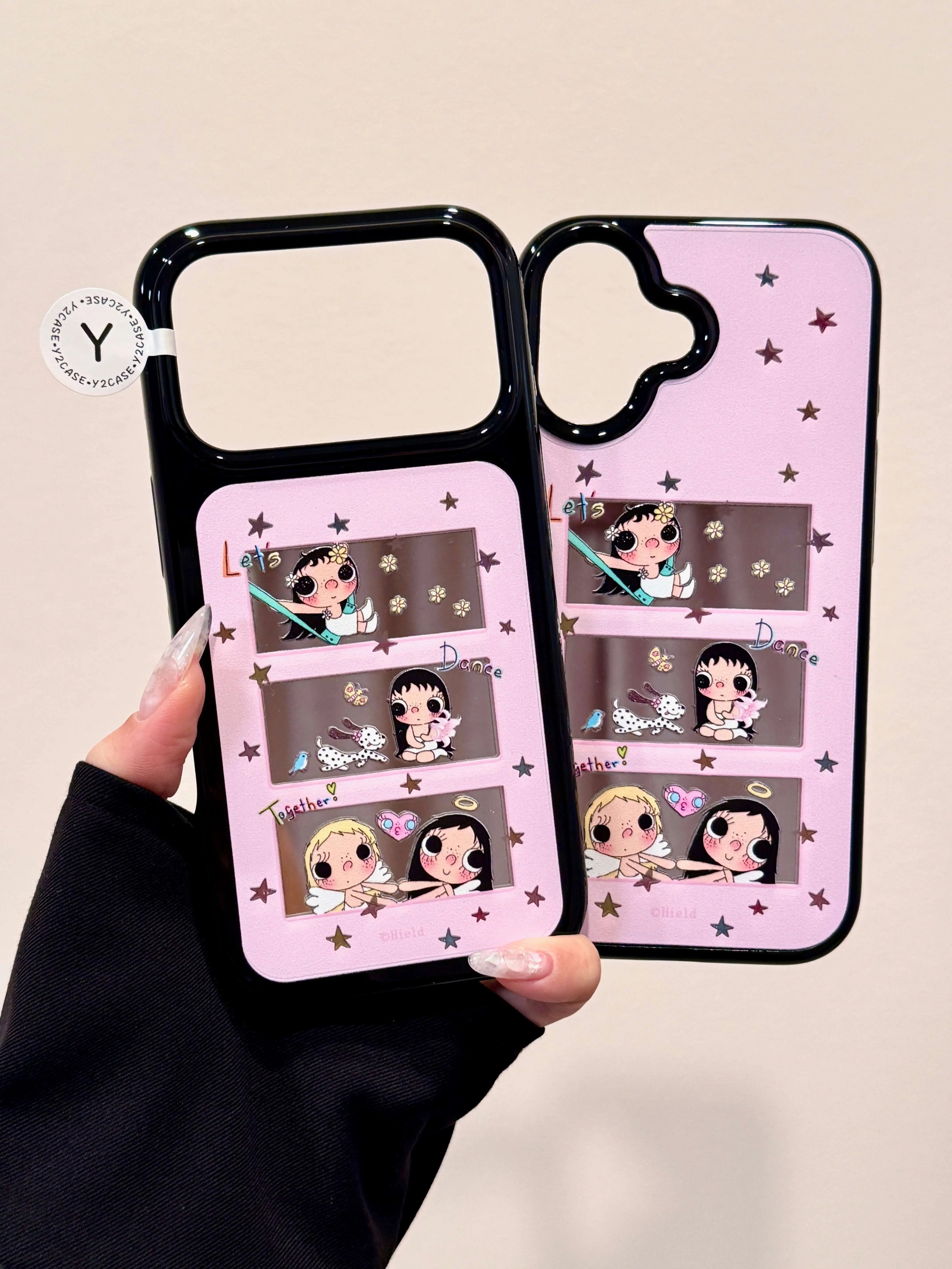 U2 卡通可爱紫色三宫格小玉酱镜面手机壳适用iPhone 17pro Max新款小众日系苹果16个性创意15防摔保护套