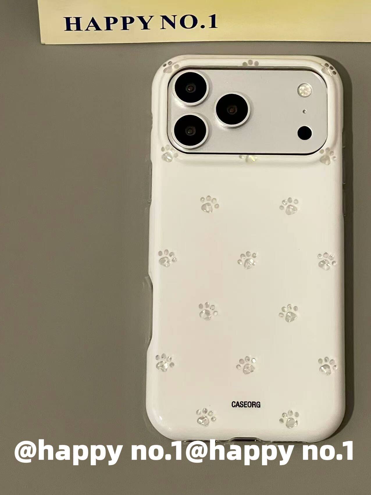 U2 氛围感闪钻灰色小猫掌印适用苹果iPhone17新款小众手机壳双层16全包防水简约15小清新防摔保护套