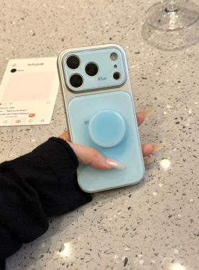 U2 简约ins蓝色光晕英文标适用于iphone17promax新款小众苹果16pro小清新手机壳15pr防摔保护套