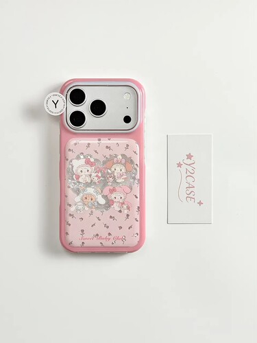 U2 卡通可爱美乐蒂小猫琉璃爱心IMD双层手机壳适用iPhone17磨砂全包透明16手机硬壳防摔保护套15