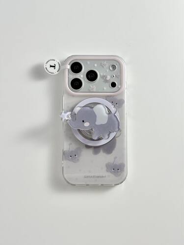 U2 可爱星星油画小象适用苹果17promax新款小众支架iphone16简约磁吸15磨砂手机壳卡通15防摔保护套