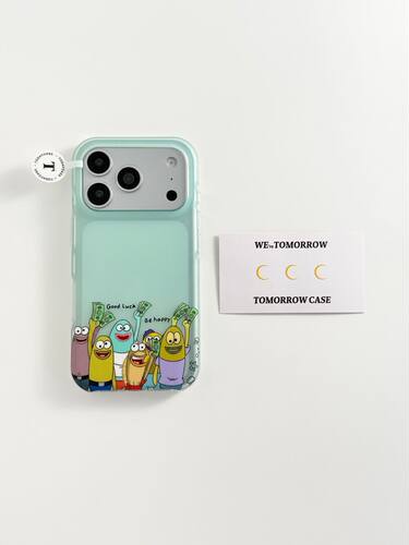 U2 透绿色比奇堡居民适用苹果17promax新款小众双层iphone16可爱15磨砂手机壳防摔保护套