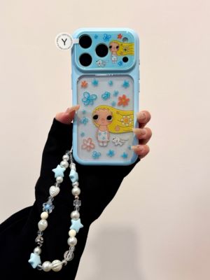 U2 可爱花花小玉金色长发飘飘手机壳适用iPhone17pro Max新款小众苹果16卡通图案15防摔保护套