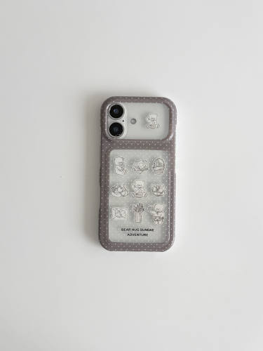 U2 适用软萌可爱透明小熊苹果17新款小众手机壳iPhone16pro Max小清新个性创意15防摔保护套
