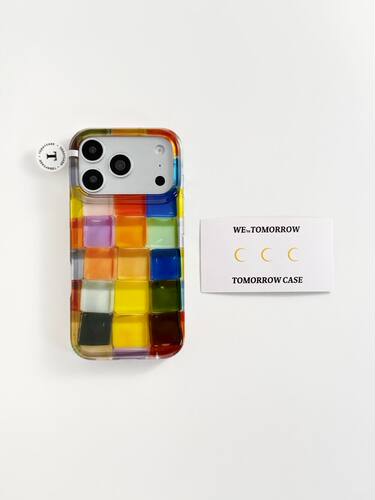 U2 ins彩色小冰块适用苹果17promax新款小众双层iphone16个性创意15透明手机硬壳防摔保护套