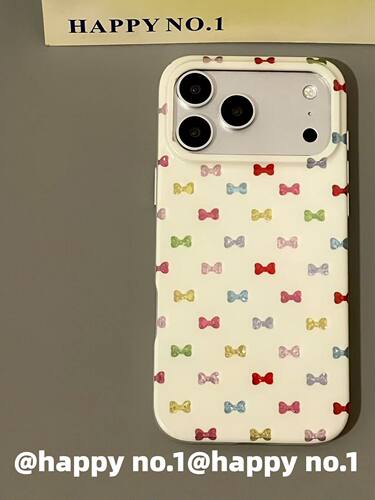 U2 氛围感鎏金镭射彩色蝴蝶结适用苹果iPhone17新款小众手机壳16pro Max双层防水小清新简约15防摔保护套