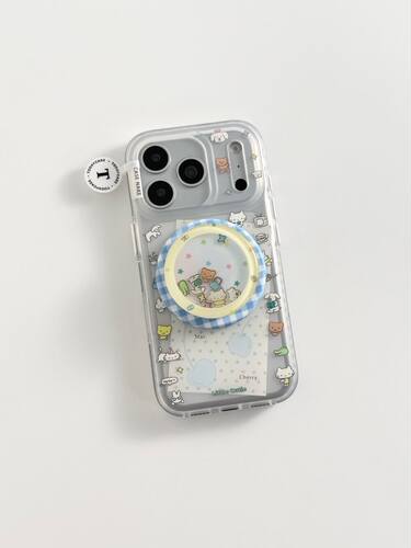 U2 可爱便签围边猫咪适用苹果17pm新款小众磨砂iphone16清新双层15磁吸支架手机壳防摔保护套
