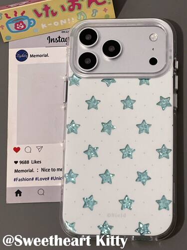 U2 ins镭射闪钻薄荷绿星星适用iphone17promax新款小众苹果16手机壳15防摔保护套