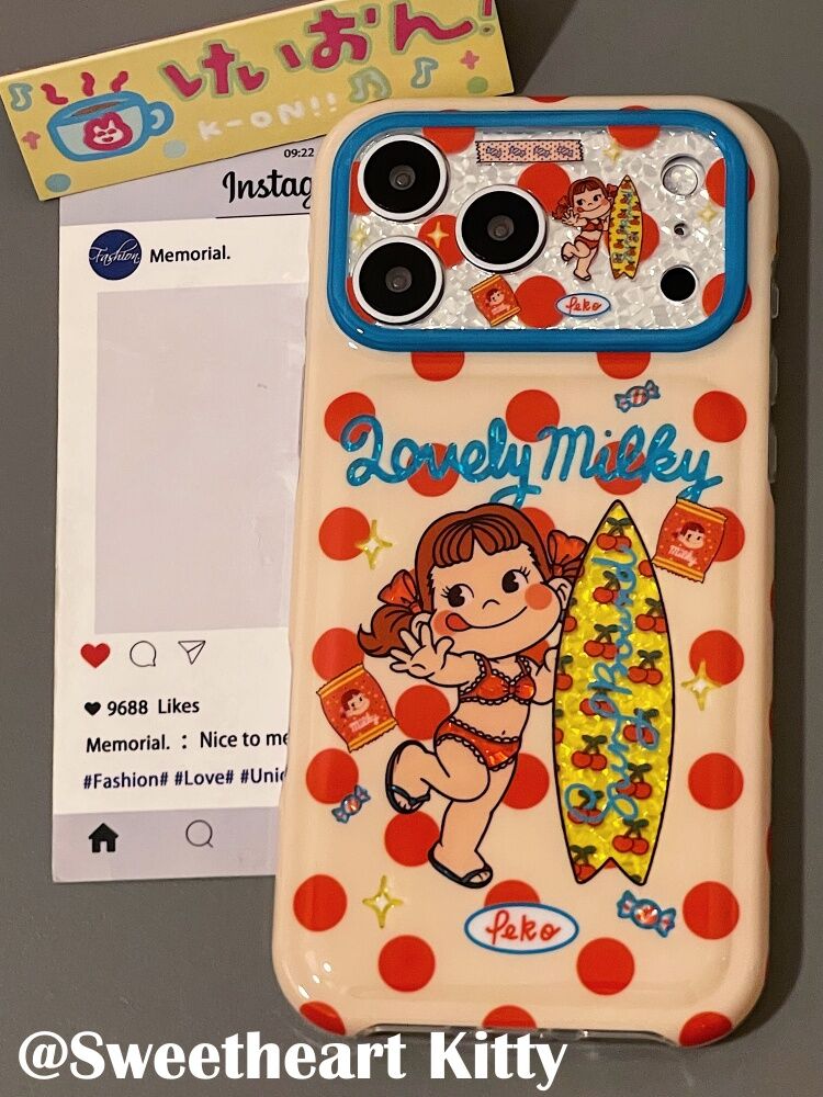 U2 ins古早波点冲浪奶糖妹适用iphone17promax苹果16手机壳15少女防摔保护套