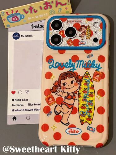 U2 ins古早波点冲浪奶糖妹适用iphone17promax苹果16手机壳15少女防摔保护套
