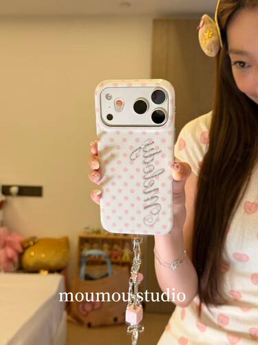 U2 ins韩系白底波点英文适用于苹果iPhone17promax手机壳16pro女15