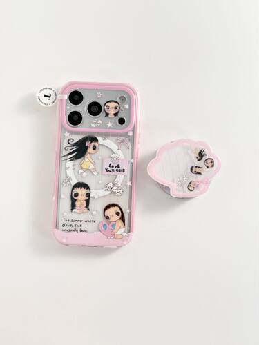 U2 可爱贝壳小玉适用苹果17pro二合一iphone16磁吸15支架透明手机壳