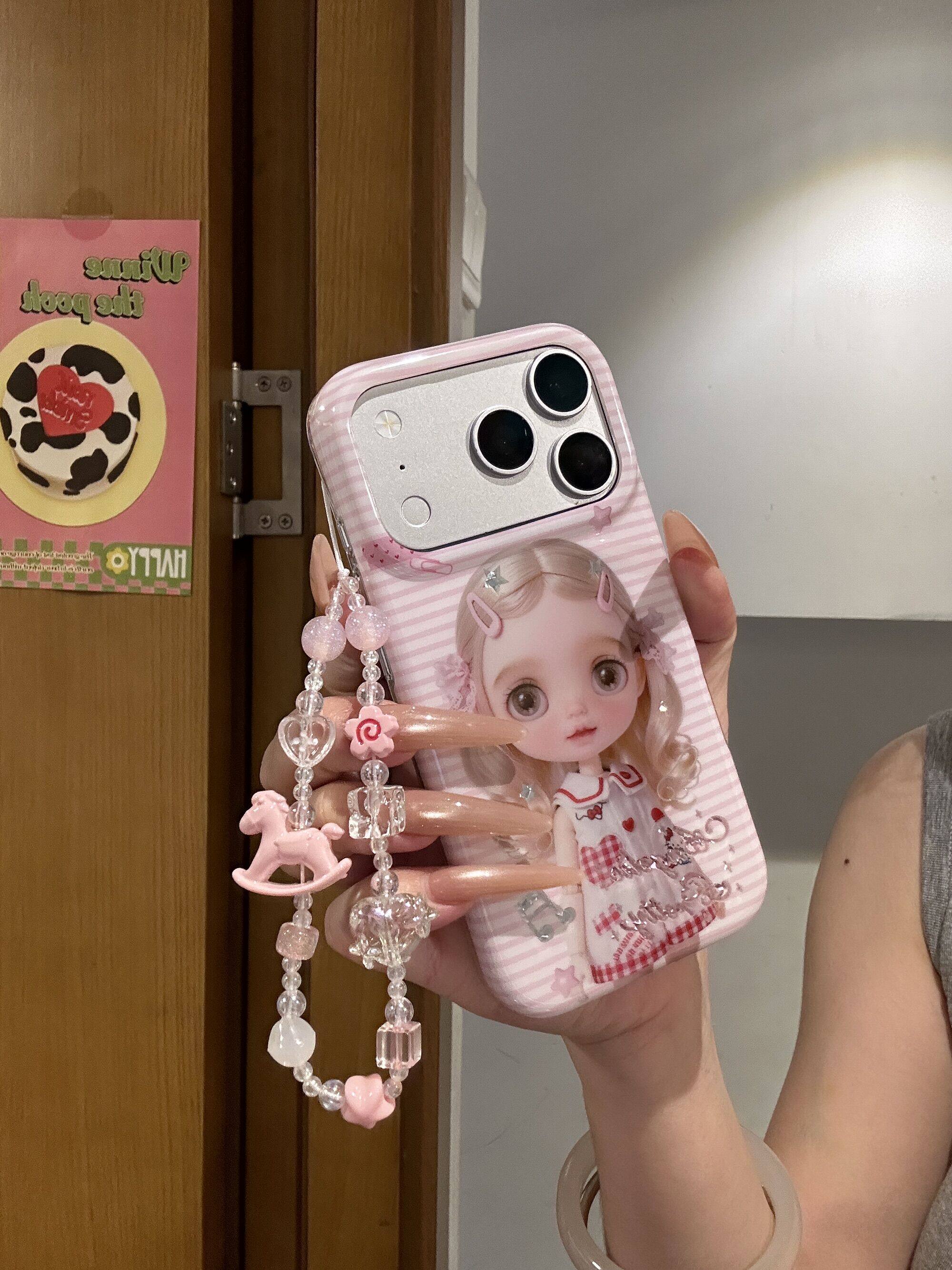 U2 大孔精致芭比娃娃可爱手机壳适用iPhone17pro苹果16pro新款15卡通日韩ins个性创意14防摔保护套