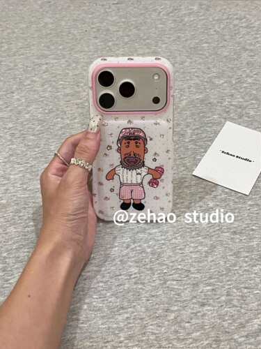 U2 闪钻花朵健身牛爷爷适用苹果18pro双层iphone17搞怪16防摔手机壳
