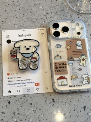 萌系U2咖啡甜品小狗小猫贴图适用于iphone17promax苹果16手机壳15pm · 单壳 苹果17