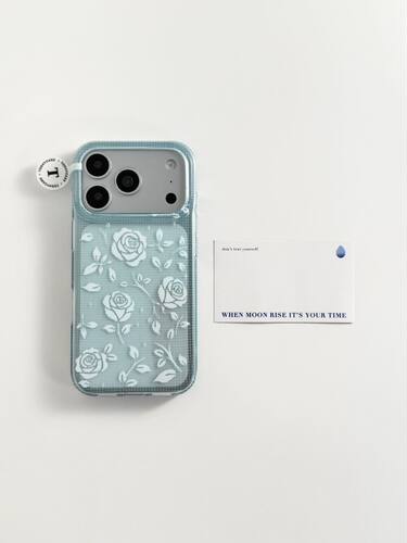 U2 ins小众像素玫瑰适用苹果17promax新款简约双层iphone16清新温柔15透蓝色手机硬壳防摔保护套