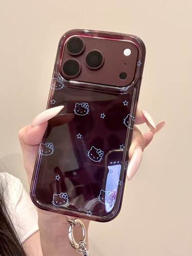 U2 适用于iphone18promax手机壳甜酷17pm透紫底泼墨豹纹蓝猫咪脑袋16