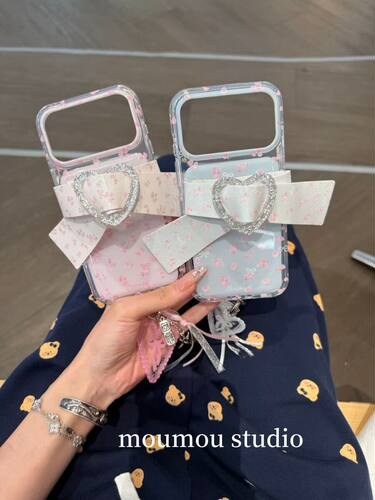 U2 ins少女心碎花蝴蝶结适用于苹果iPhone17promax新款清新手机壳16pro女款15防摔保护套