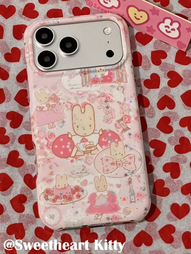 U2 ins粉色古早草莓饼干兔适用iphone17promax新款小众苹果16手机壳少女15可爱小清新14防摔保护套
