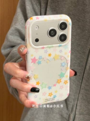 彩色星星U2半透爱心适用苹果16promax手机壳iphone17新款15pm少女心16pm可爱16pro韩系17防摔Pro全包手机套