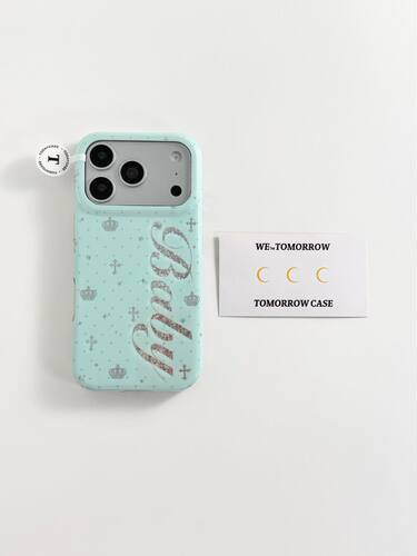 U2 薄荷绿字母baby适用苹果17promax新款小众双层iphone16/15冰裂纹ins手机壳防摔保护套