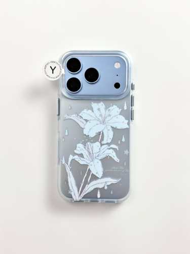 U2 磨砂壳•ins风简约雾霾百合花IMD双层手机壳适用iPhone18