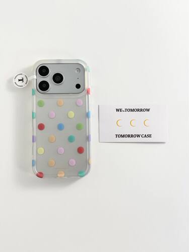 U2 银底彩色波点适用苹果17promax新款小众双层iphone16韩系15磨砂防摔保护套手机壳