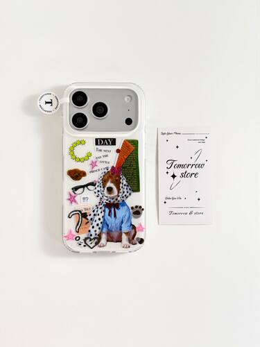 U2 可爱复古头巾腊肠狗适用苹果17promax双层iPhone16手机硬壳防水个性15防摔保护套