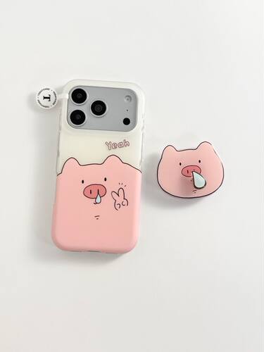 U2 比耶鼻涕虫小猪适用苹果17promax新款小众双层iphone16可爱15磨砂手机硬壳防摔保护套