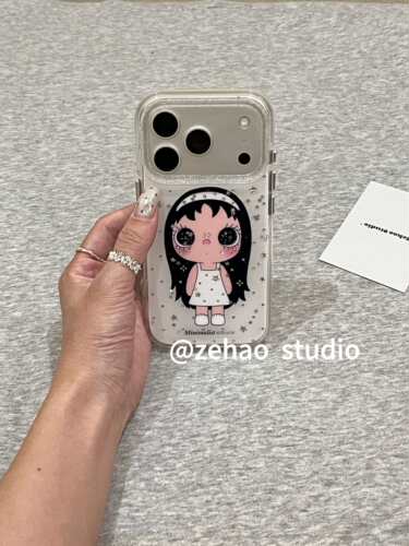 U2 可爱镭射星星白裙子小玉适用苹果18pro双层iphone17/16气囊手机壳