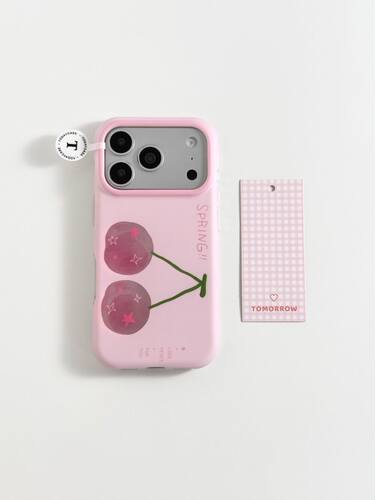 U2 韩系粉底星星樱桃适用苹果17promax羽纱iphone16磨砂15手机壳防摔保护套