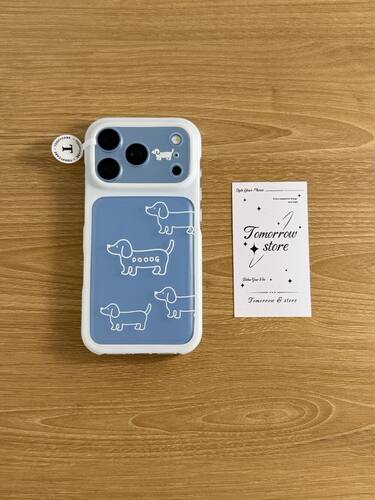 U2 可爱透明线条腊肠狗适用苹果18pro全包iphone17/16/15磨砂手机壳
