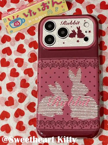U2 ins古早暗紫色蕾丝波点兔子适用iphone18promax苹果17手机壳16女