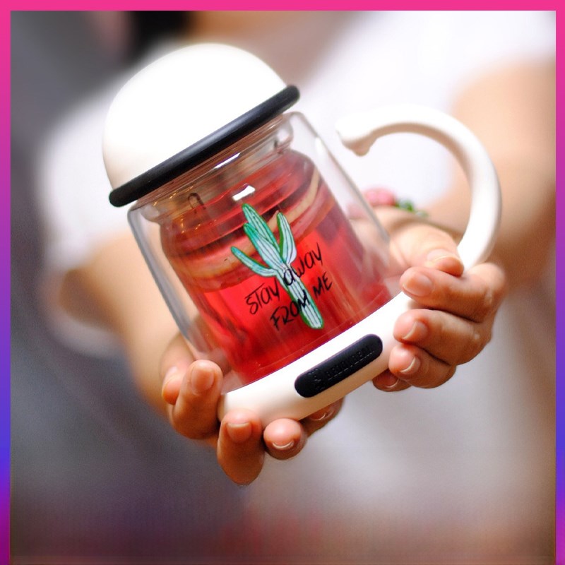 熊杯双层玻璃夏季创意办公杯猫柄家用水杯高硼硅酸盐暖手杯