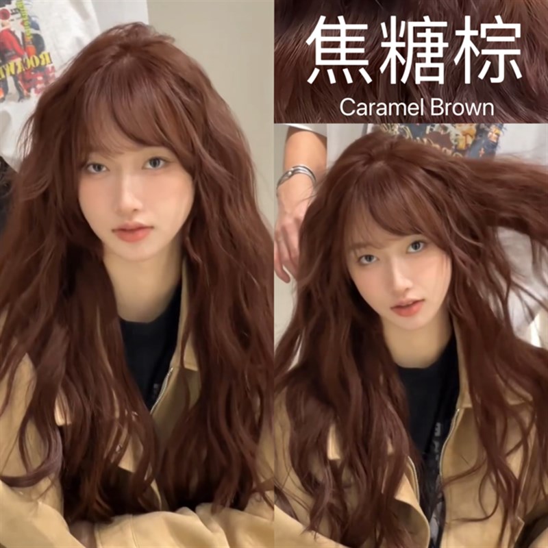 焦糖棕色染发剂植物纯自己在家染发2024新款流行色泡泡沫染发膏女