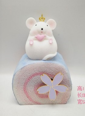 卡通小老鼠摆件音乐铃生肖鼠创意可爱小夜灯桌面装饰摆设生日礼物
